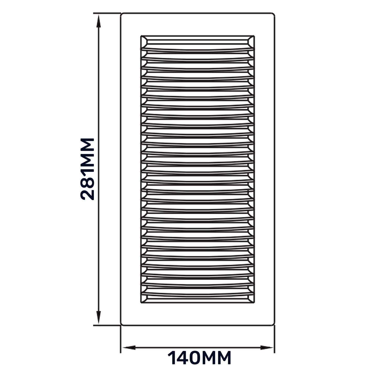 Louvre Vent White DL/90X240RW LUX With Fly Mesh