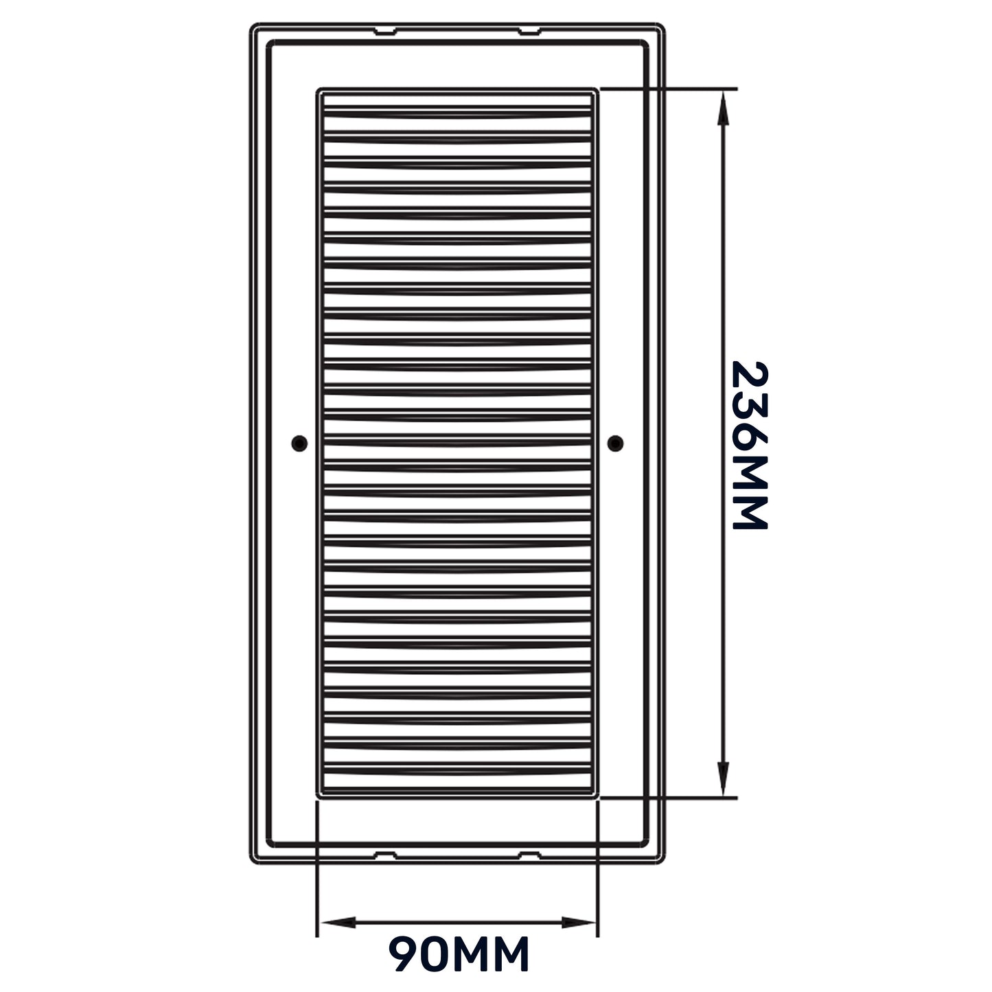 Louvre Vent White DL/90X240RW LUX With Fly Mesh
