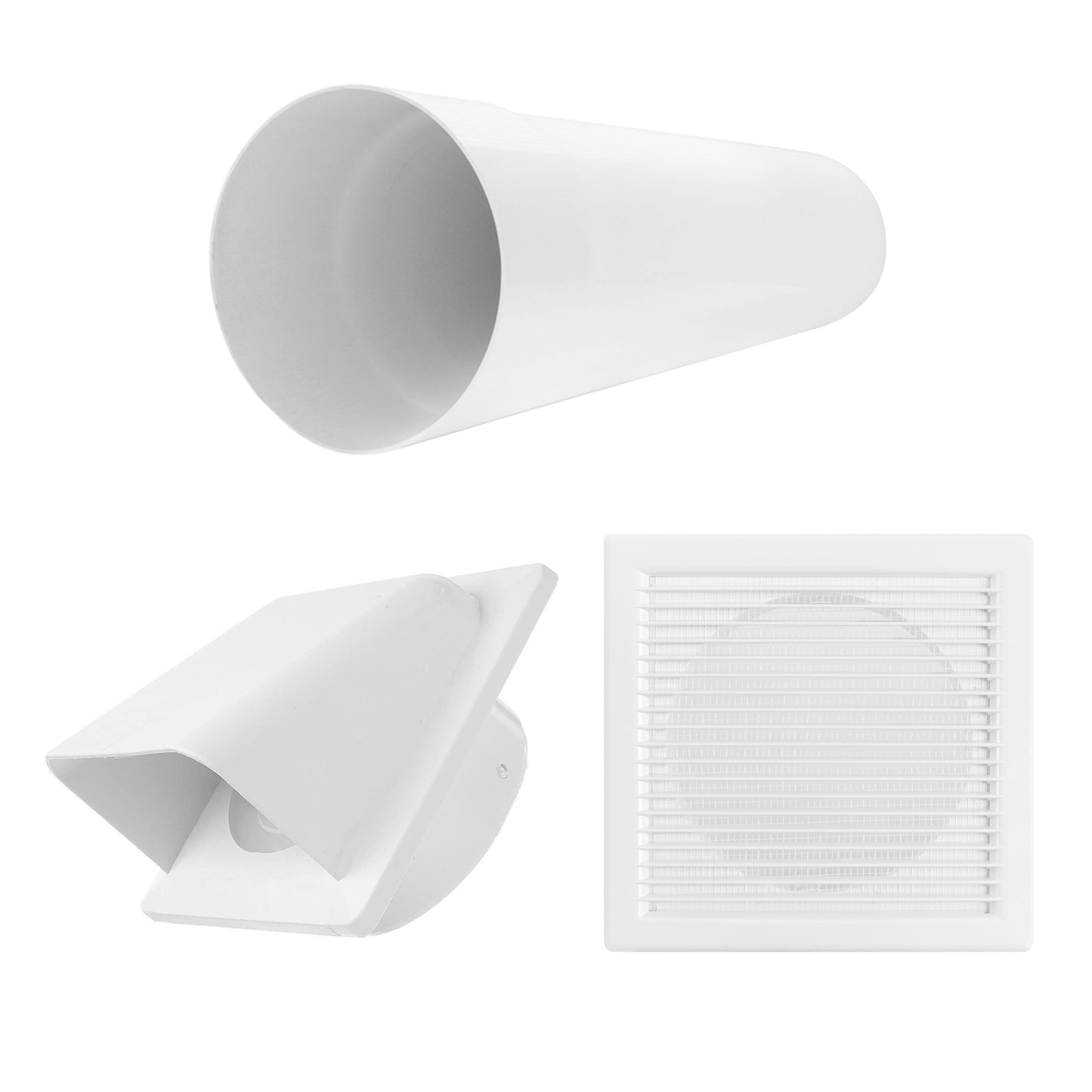 Through Wall Ventilation Kit DL0163 Louvre Vent with White External Vent