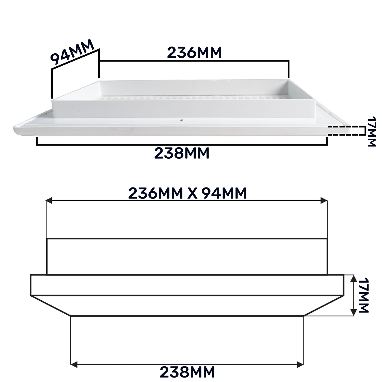 Louvre Vent Duo Smart 90/240 90mm X 240mm With Fly Mesh