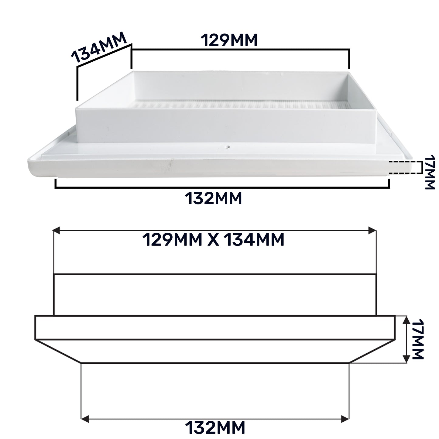 Louvre Vent White Duo Smart 135G 135mm With Fly Mesh