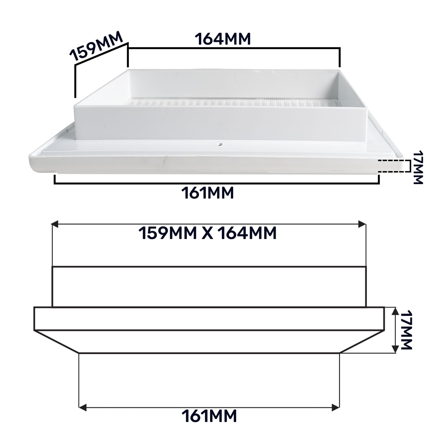 Louvre Vent White Duo Smart 165 With Fly Mesh