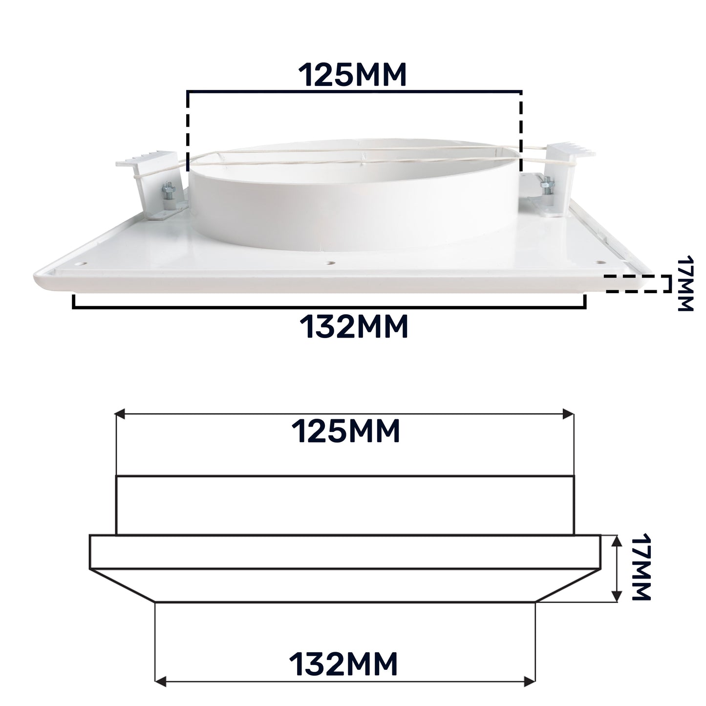 Louvre Vent White Duo Smart 135 fi 125mm With Fly Mesh