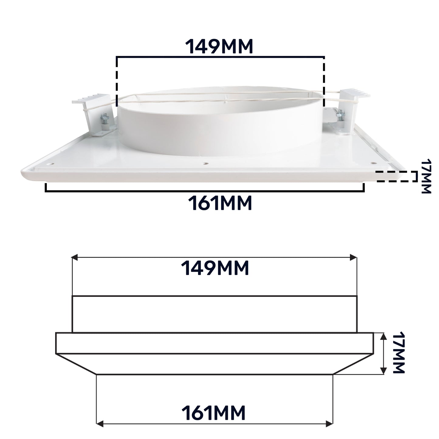 Louvre Vent White Duo Smart 165 fi 150mm With Fly Mesh