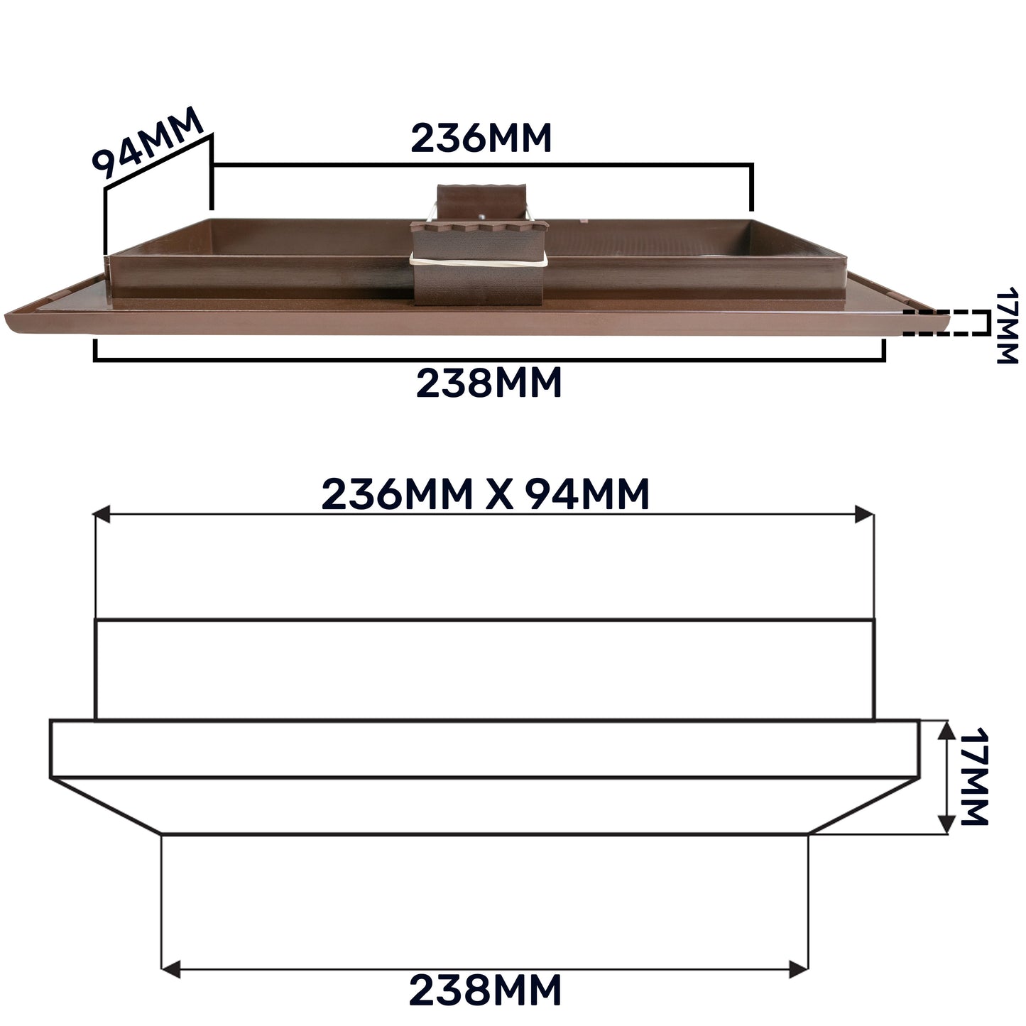 Louvre Vent Duo Smart 90/240 Brown 90mm x 240mm With Fly Mesh