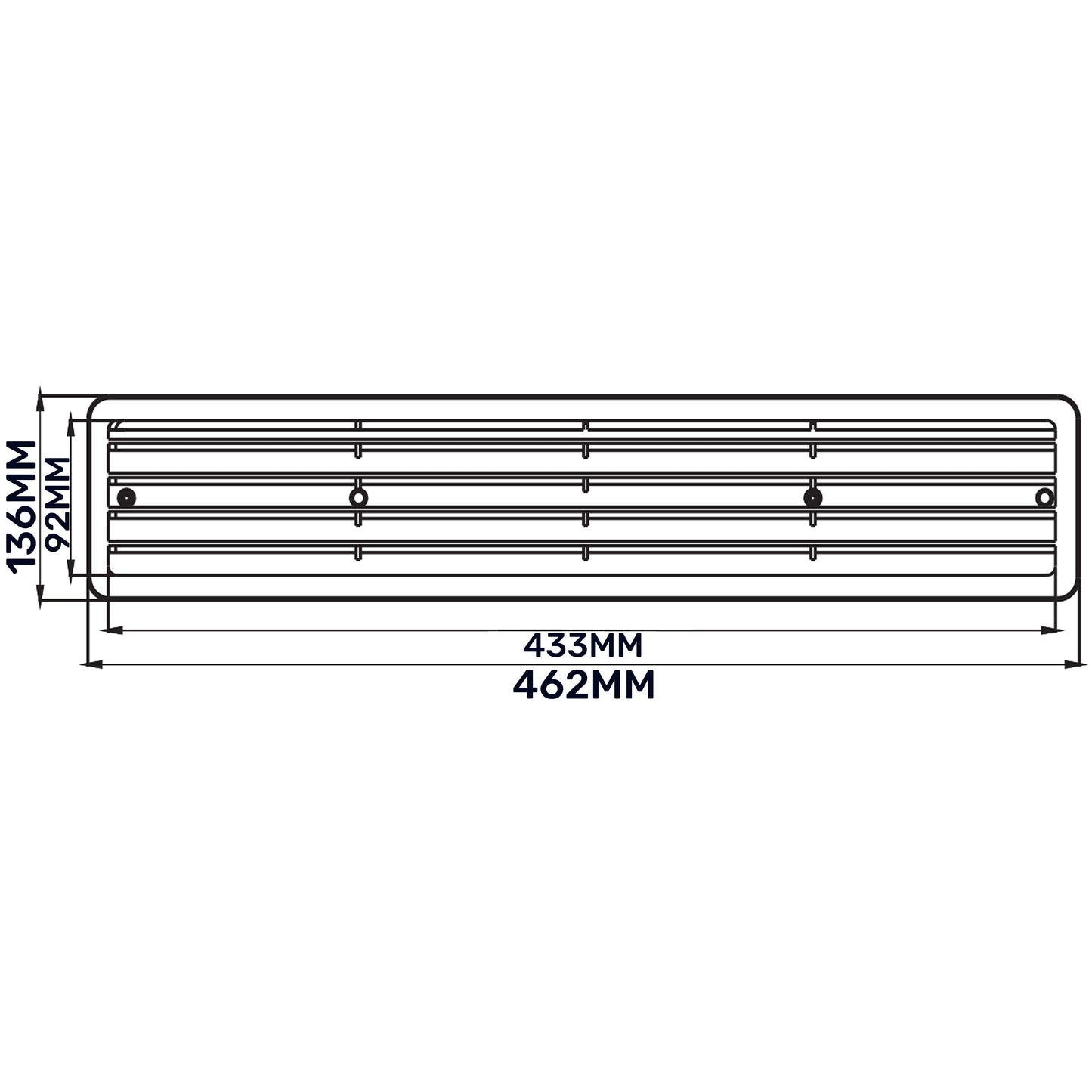 Door Louvre Vent KD 90mm—445mm