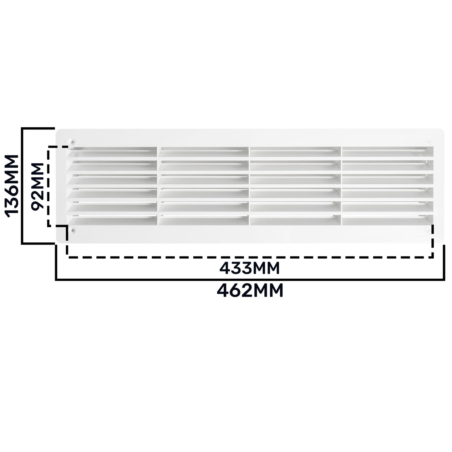 Door Louvre Vent KD 90mm—445mm