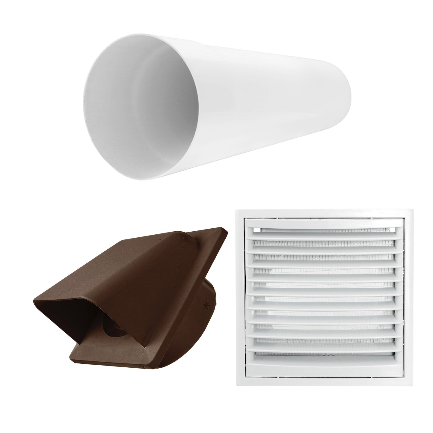 Through Wall Ventilation Kit Louvre Vent VC-KR0153 with Brown External Vent