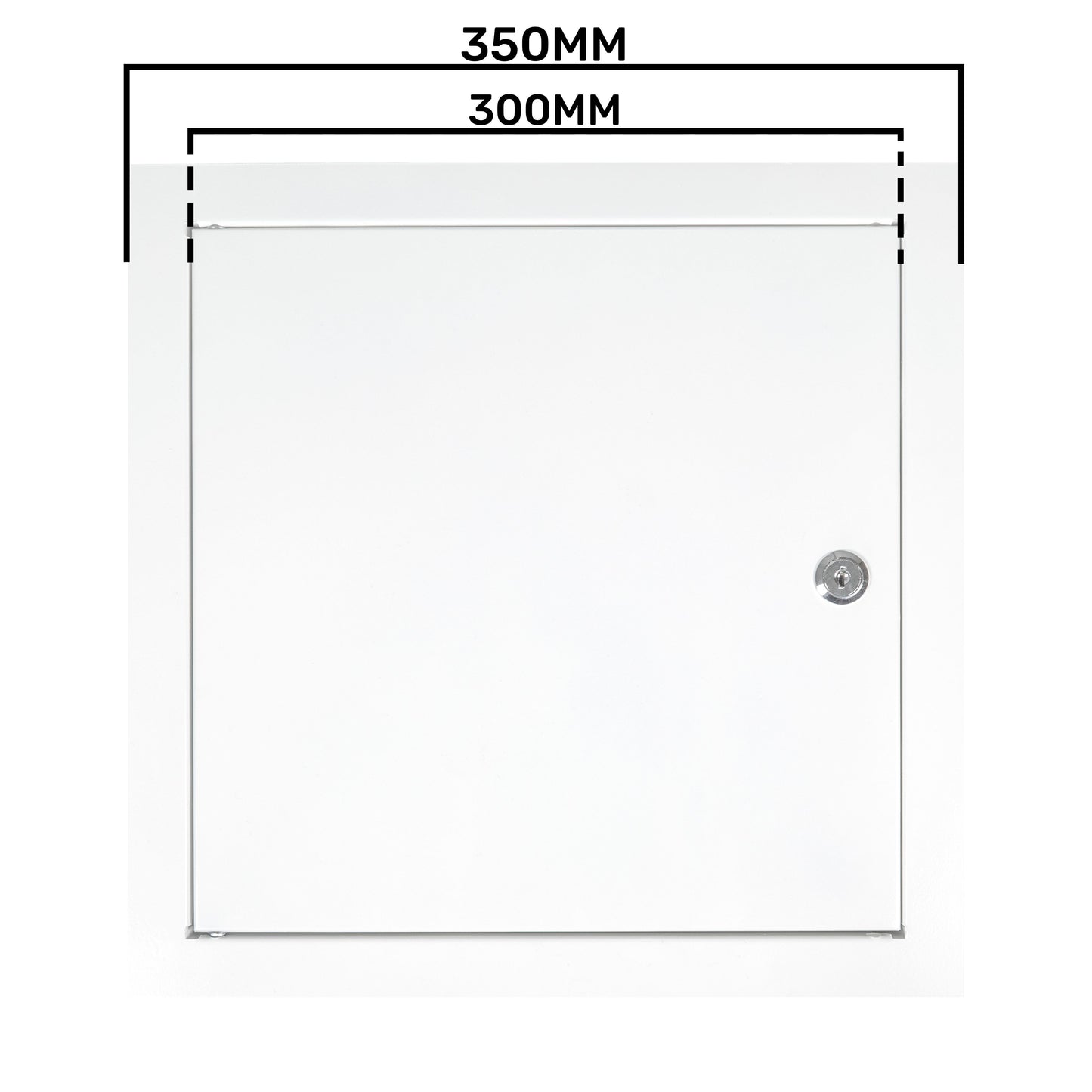 Access Panel Door Metal With Lock, White 300mm x 300mm
