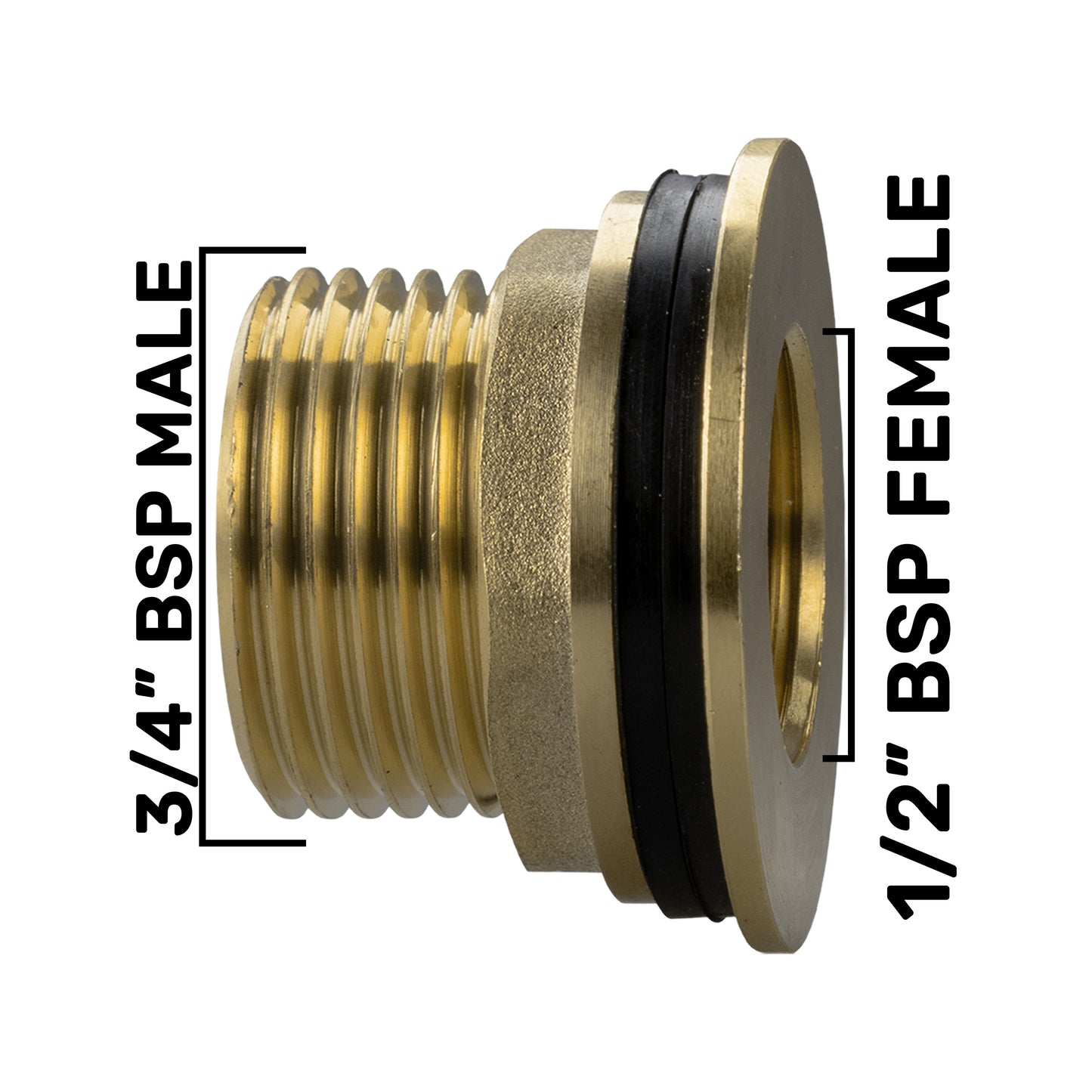 Water Butt Brass Kit 3/4" with Extended Brass Chrome Tap ½” Barb