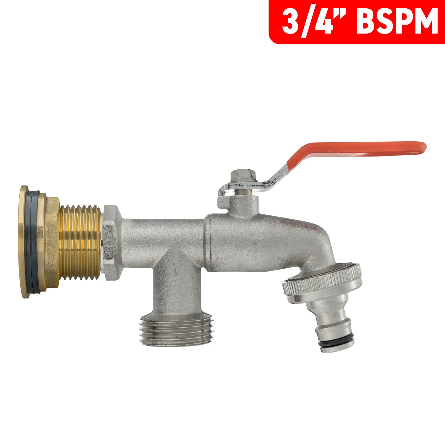 Water Butt Brass Kit 3/4" with Double Tap and Drill Bit