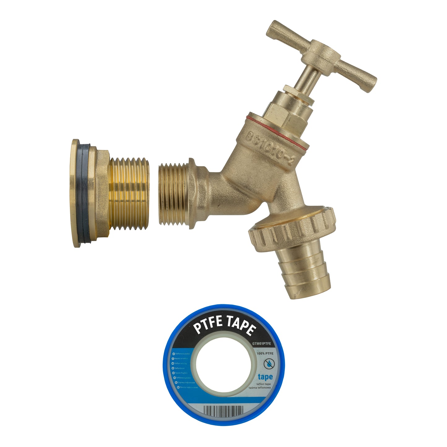 Water Butt Brass Kit 1" with Brass Barbed Tap