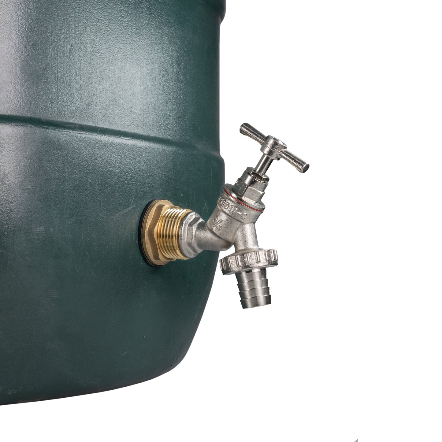 Water Butt Brass Kit 1" with Nickel Plated Barbed Tap and Drill Bit