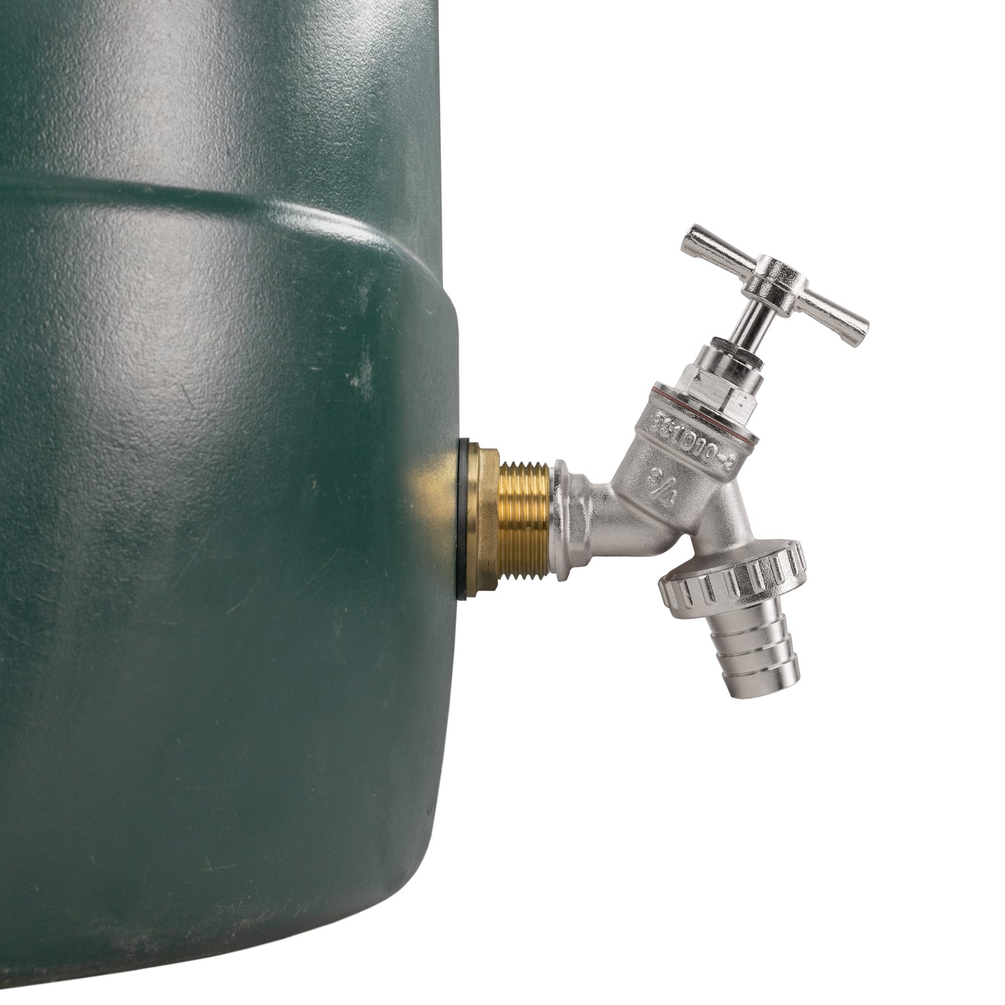 Water Butt Brass Kit 1" with Nickel Plated Barbed Tap and Drill Bit