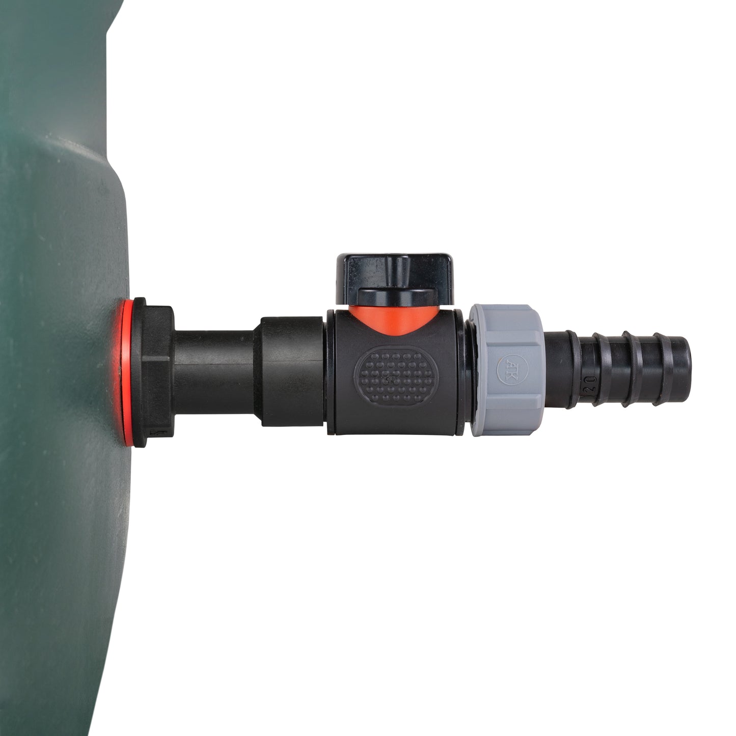 Water Butt Extension Kit 3/4" with In-Line Valve + 20mm Barb and Drill Bit