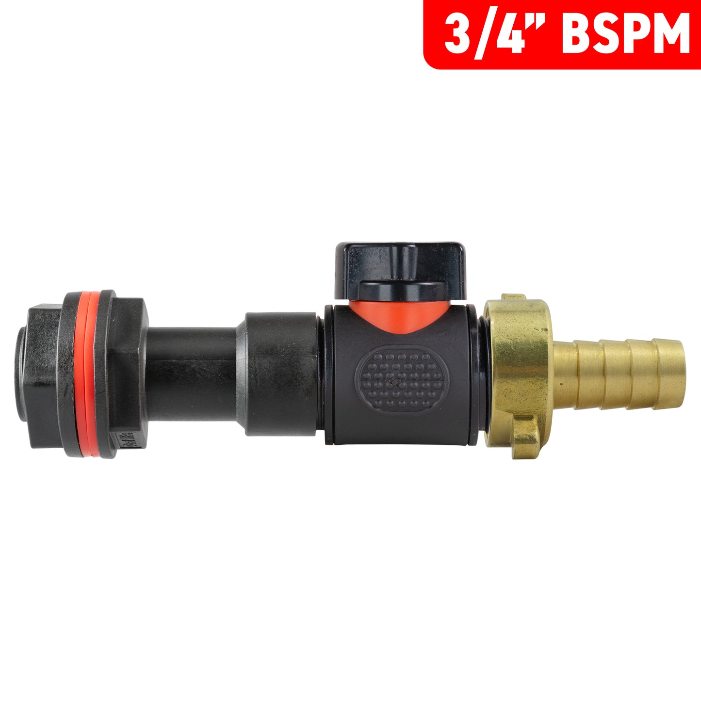 Water Butt Extension Kit 3/4" with In-Line Valve + Brass 1/2" Barb and Drill Bit
