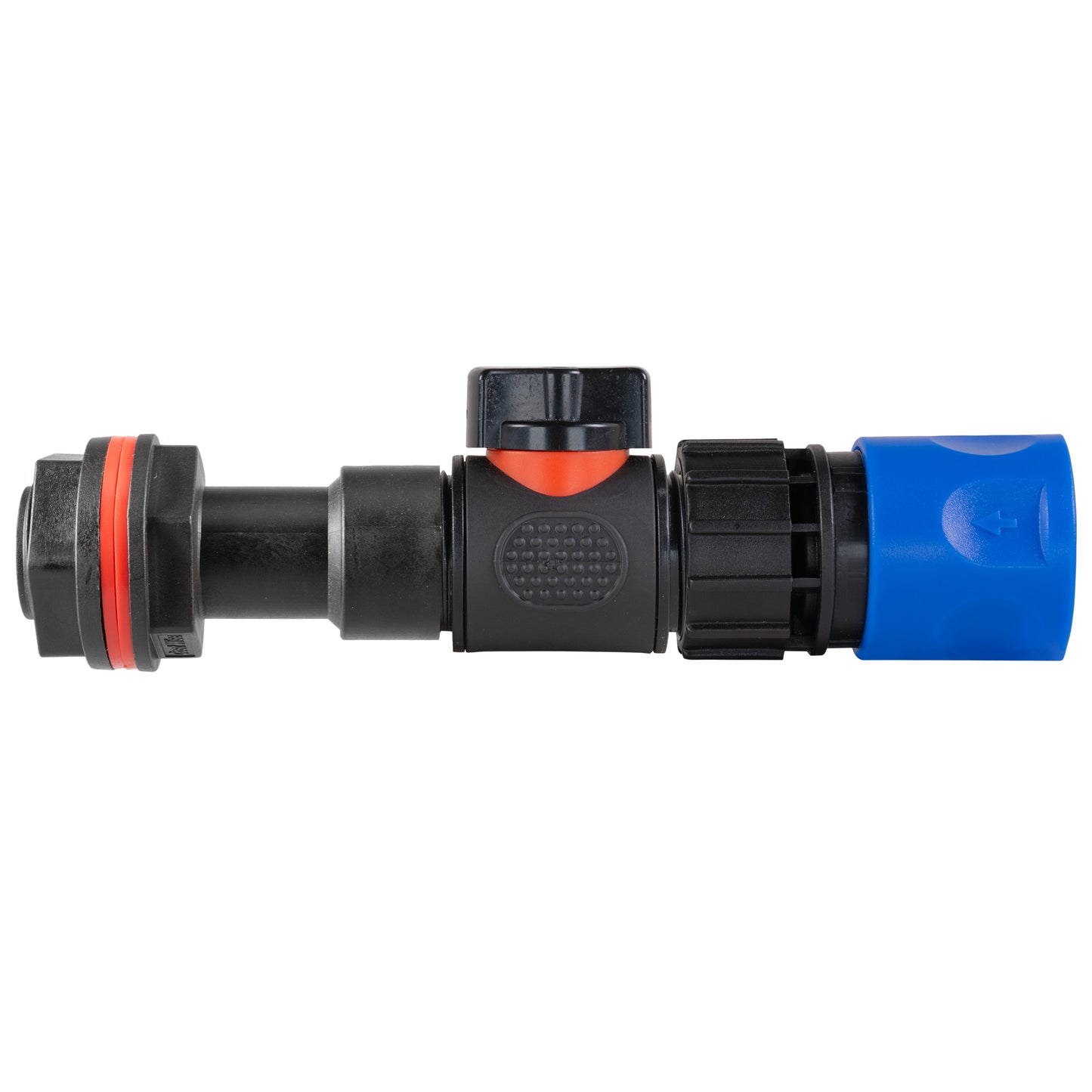 Water Butt Extension Kit 3/4" with In-Line Valve + Female Quick Connector Blue and Drill Bit