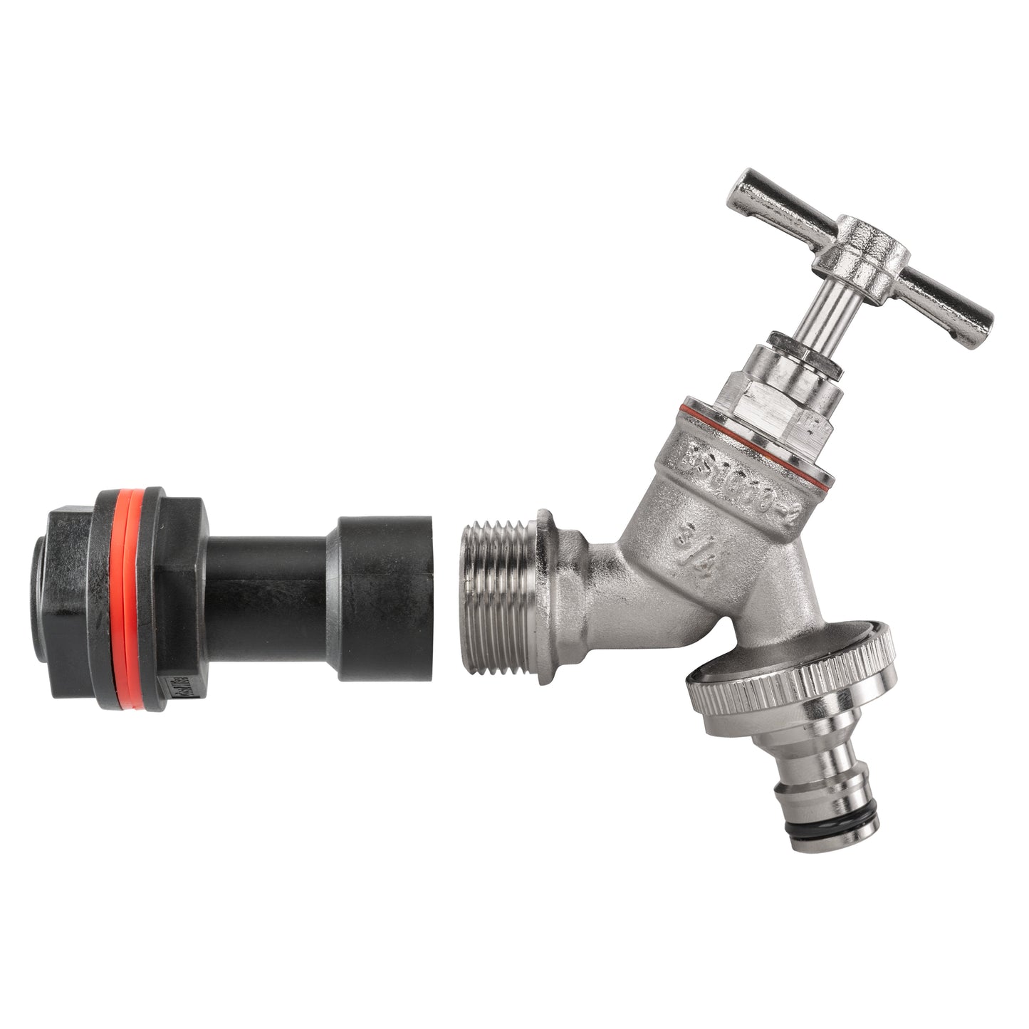 Water Butt Extension Kit 3/4" with Nickel Plated Quick Connect Tap and Drill Bit