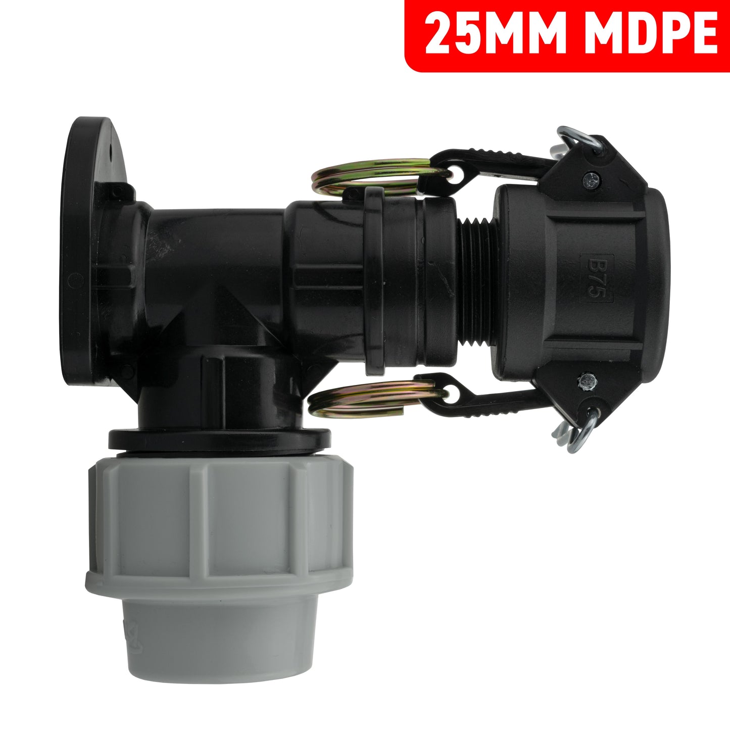 Wall Flange Kit 25mm MDPE + 3/4" Camlock Type B