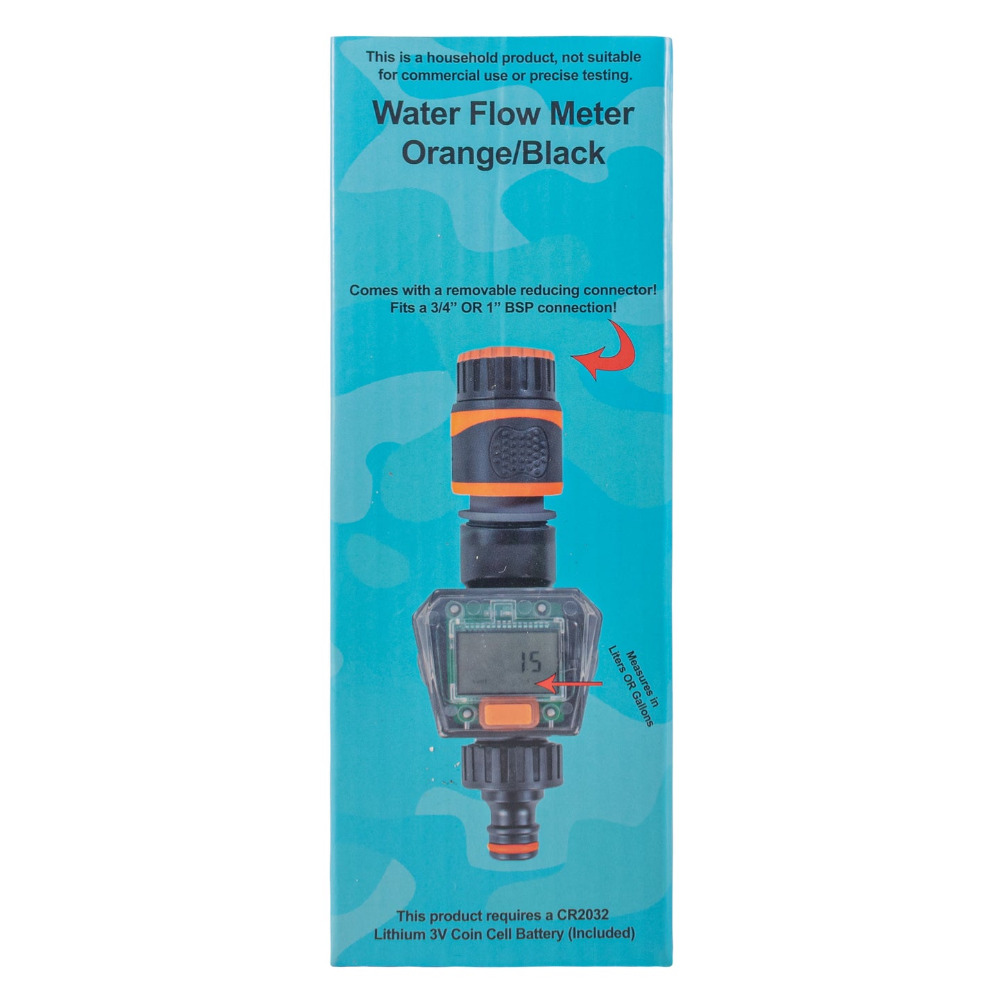 Water Flow Meter Black/Orange