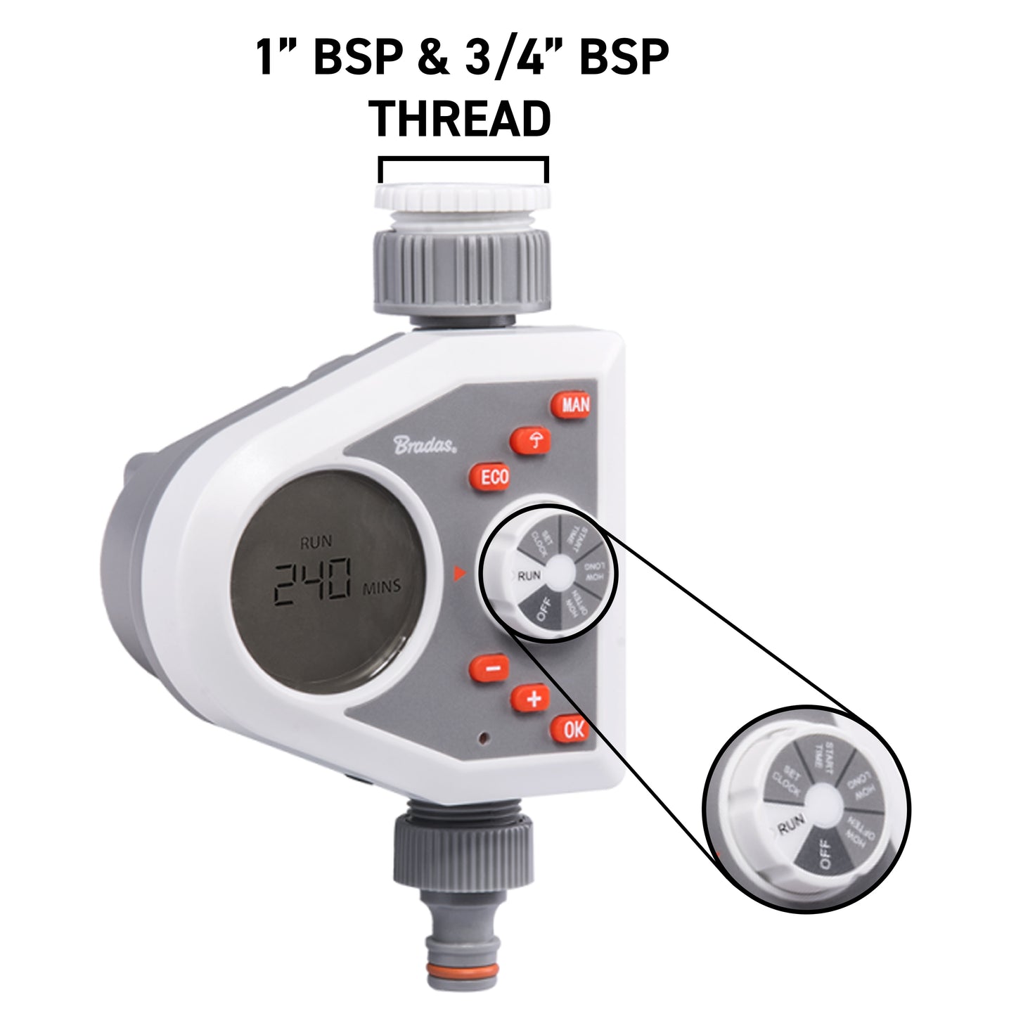 White Line 1-Way Electronic Control Water Timer