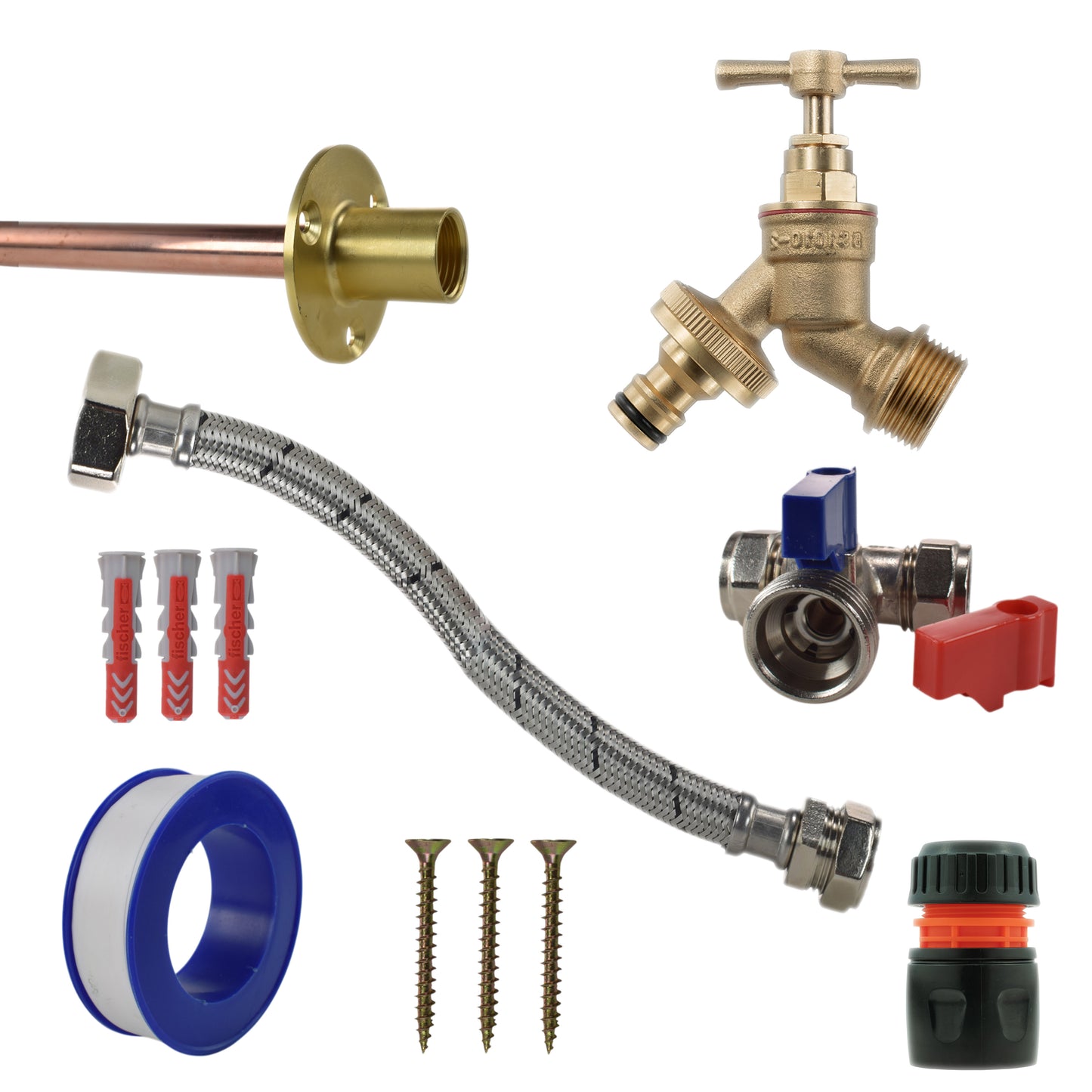Brass Quick Connect Bib Tap STANDARD Connection Kit