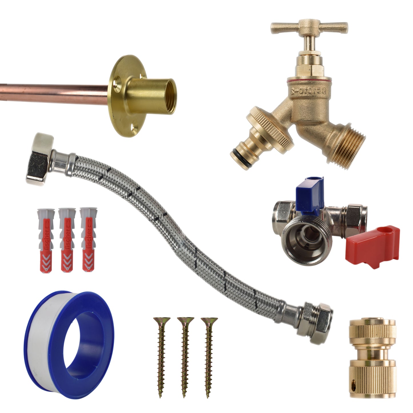 Brass Quick Connect Bib Tap STANDARD Connection Kit