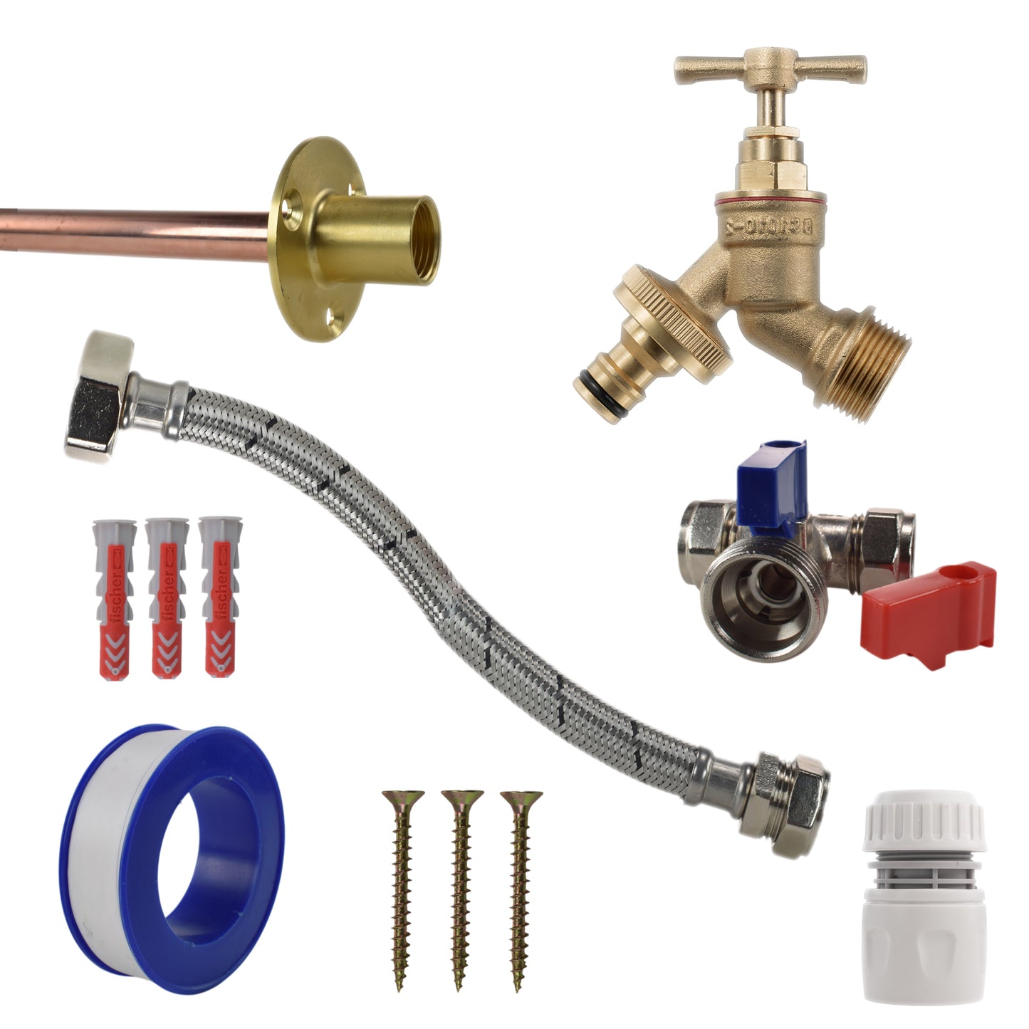Brass Quick Connect Bib Tap STANDARD Connection Kit