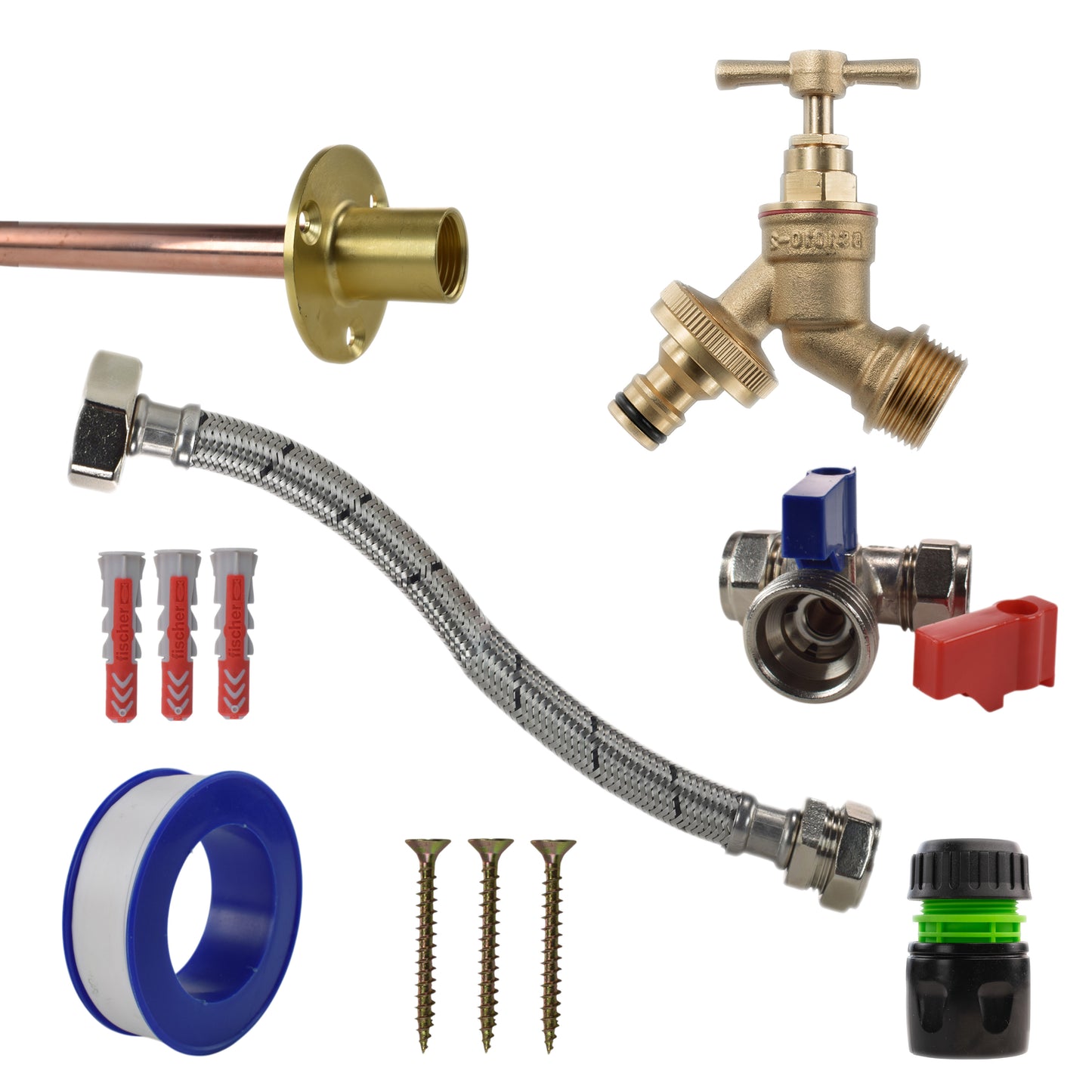 Brass Quick Connect Bib Tap STANDARD Connection Kit