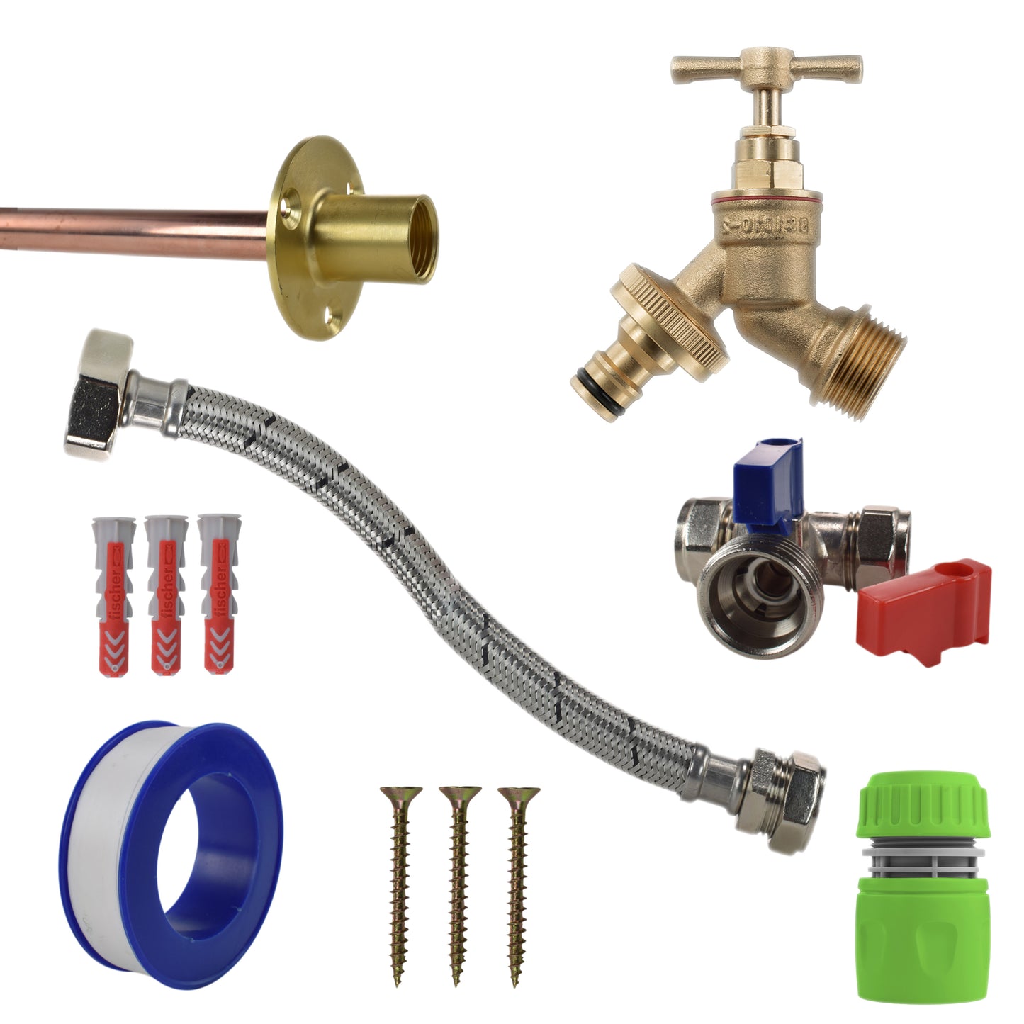 Brass Quick Connect Bib Tap STANDARD Connection Kit
