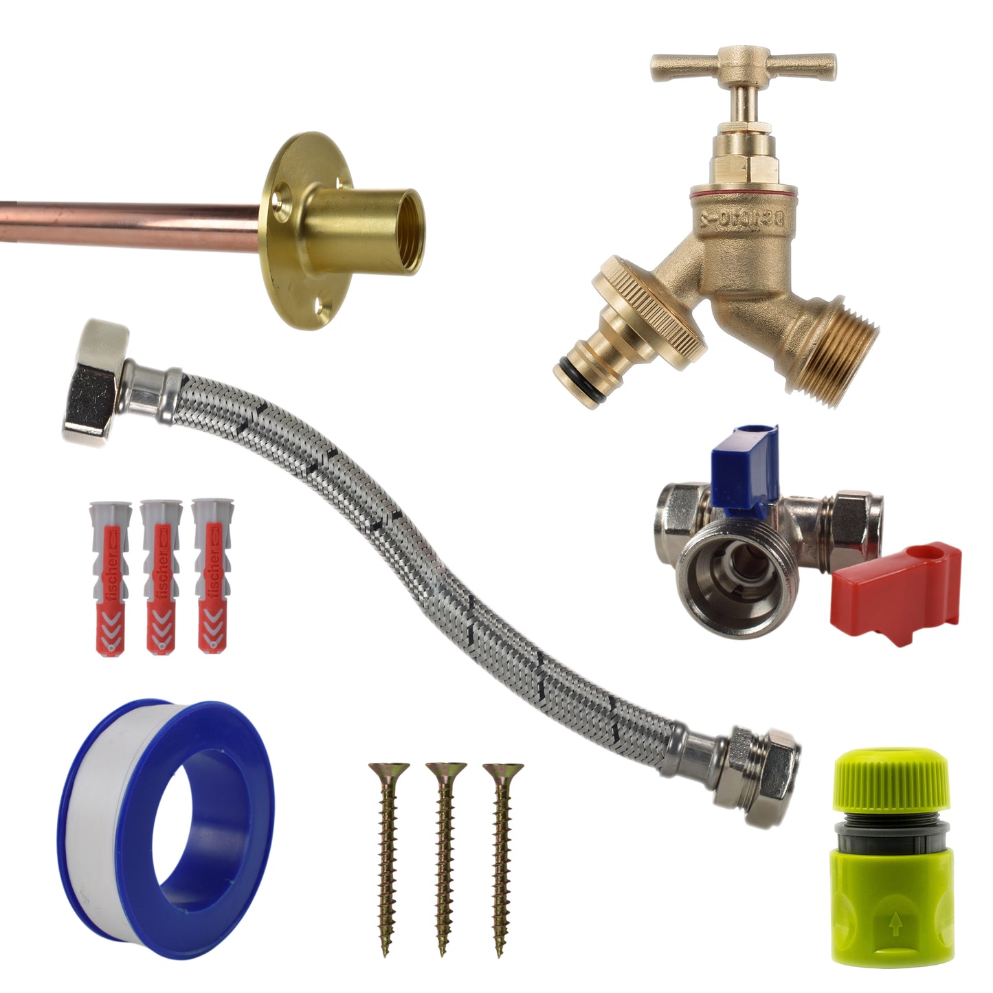 Brass Quick Connect Bib Tap STANDARD Connection Kit