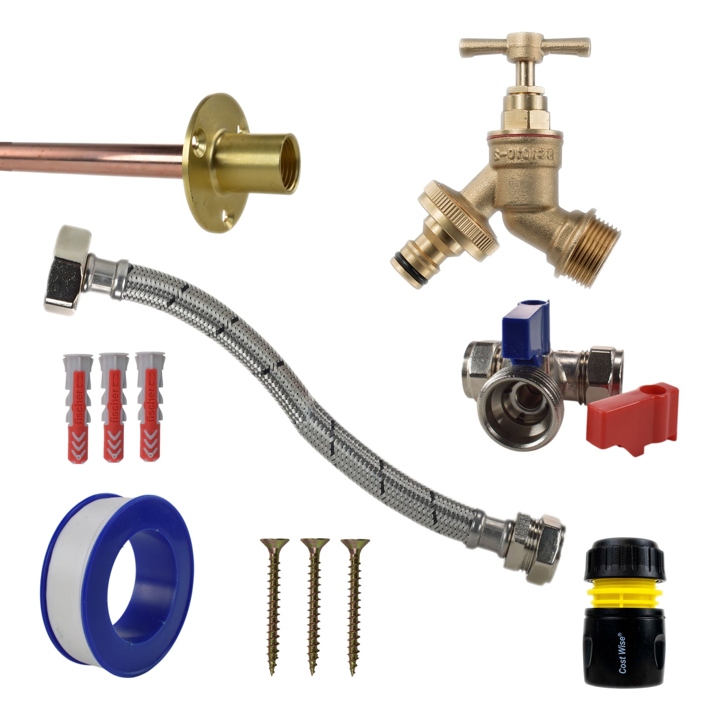 Brass Quick Connect Bib Tap STANDARD Connection Kit