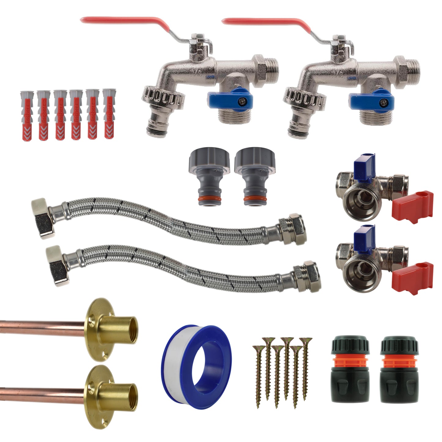 Double Lever Tap STANDARD Connection Kit x2