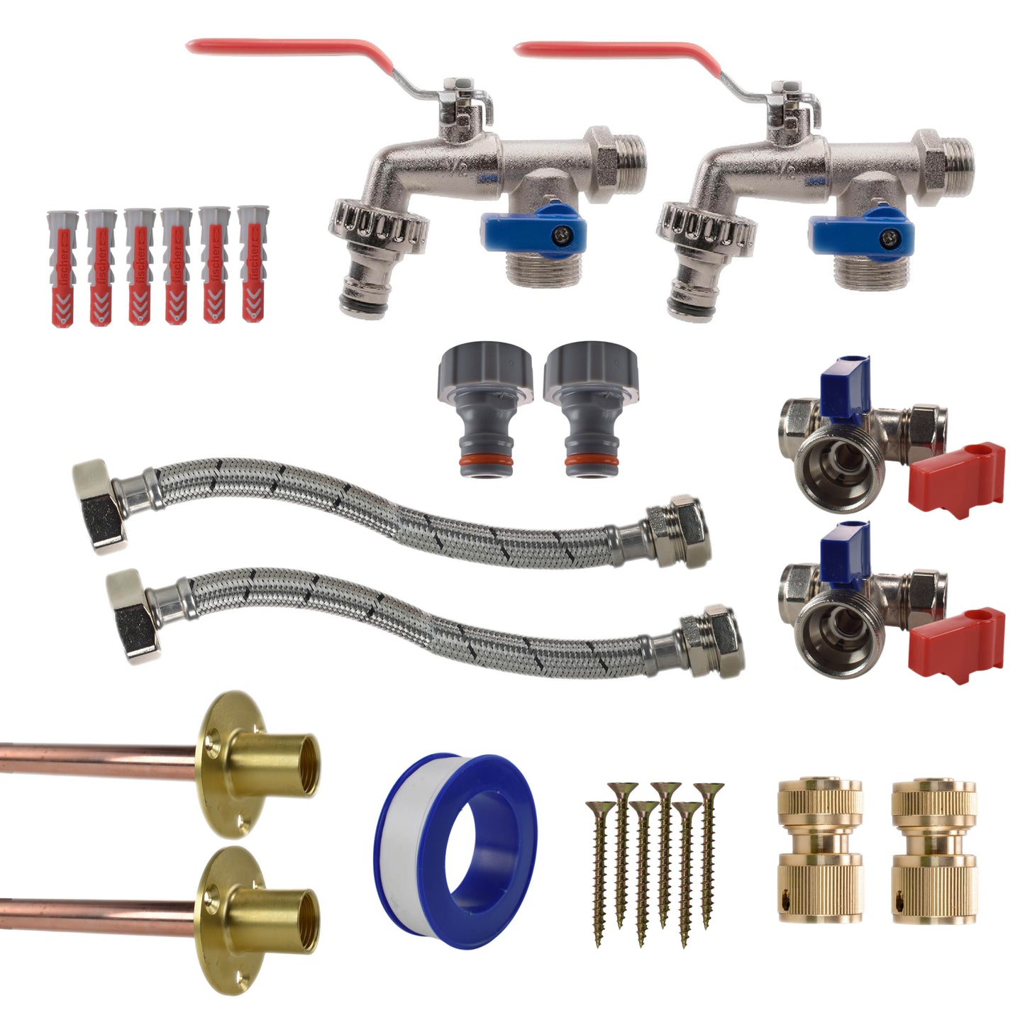 Double Lever Tap STANDARD Connection Kit x2