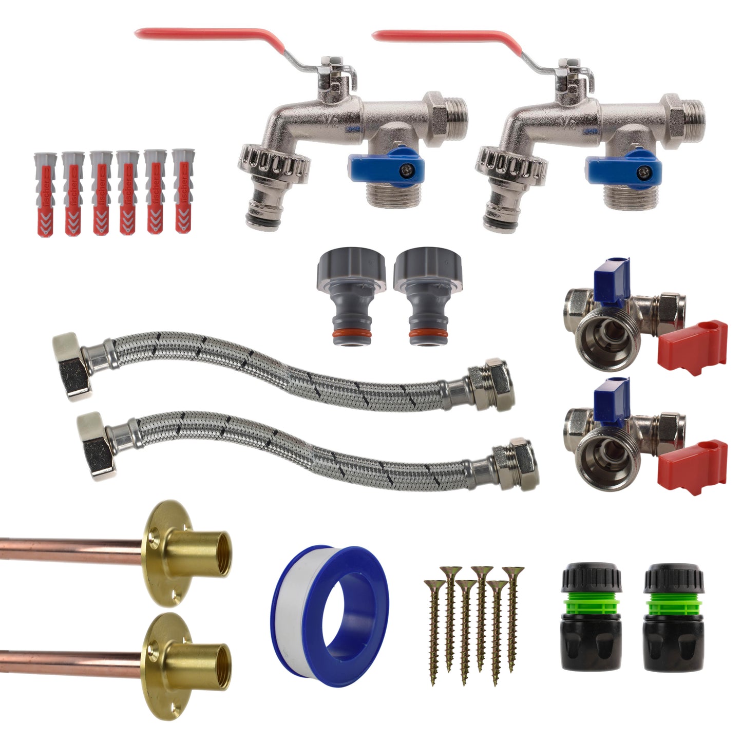 Double Lever Tap STANDARD Connection Kit x2