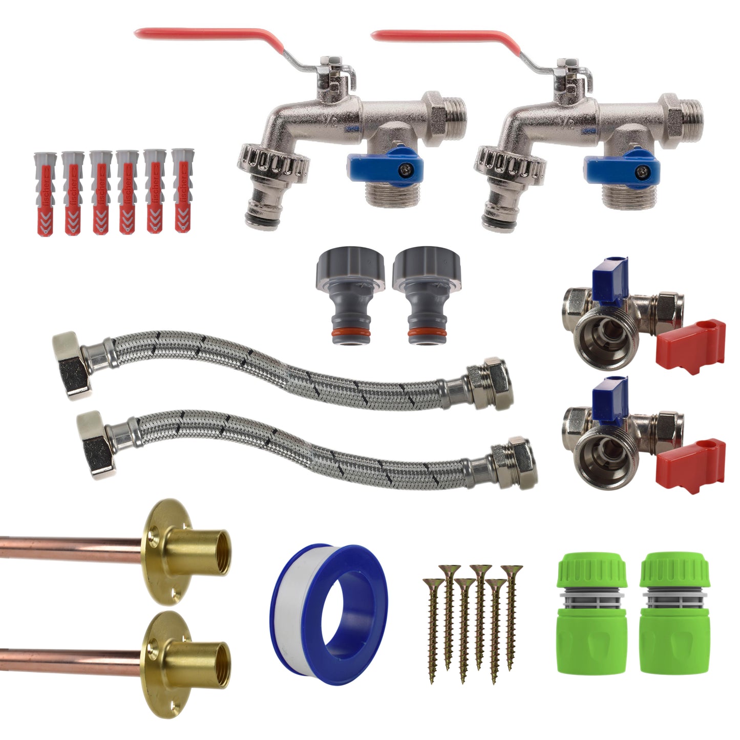 Double Lever Tap STANDARD Connection Kit x2