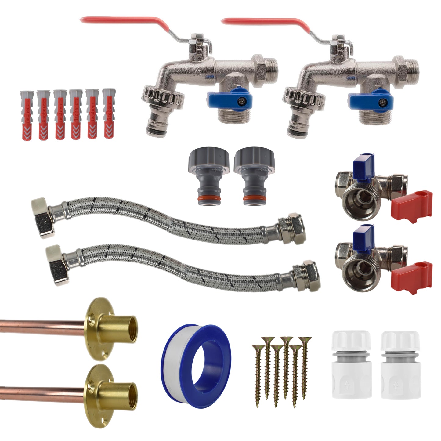 Double Lever Tap STANDARD Connection Kit x2