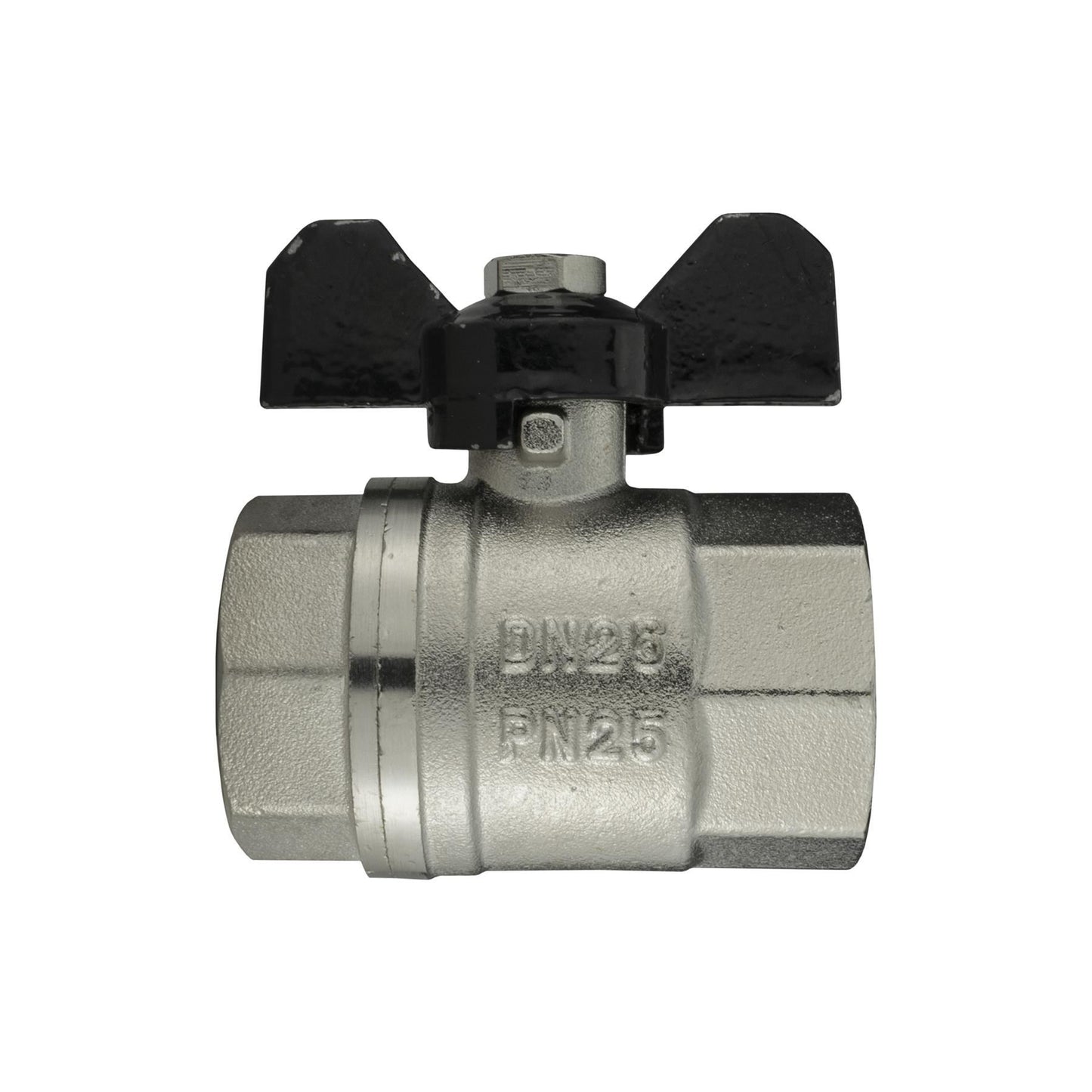Butterfly Bib Valve 3/4" BSPF-F with 2 x Brass Straight 19mm Barbed Fittings