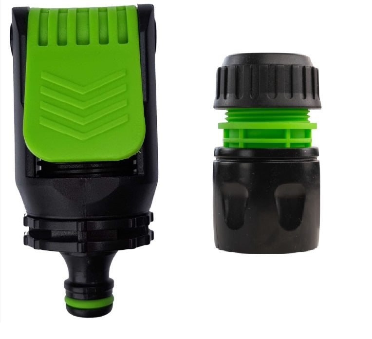 X0023I9Y0H X 50, Female Hose Connector, 1/2" or 5/8" Hose, Green/Gray – 1 unit, Kitchen Tap Adaptor "Non Branded" Green – 1 unit