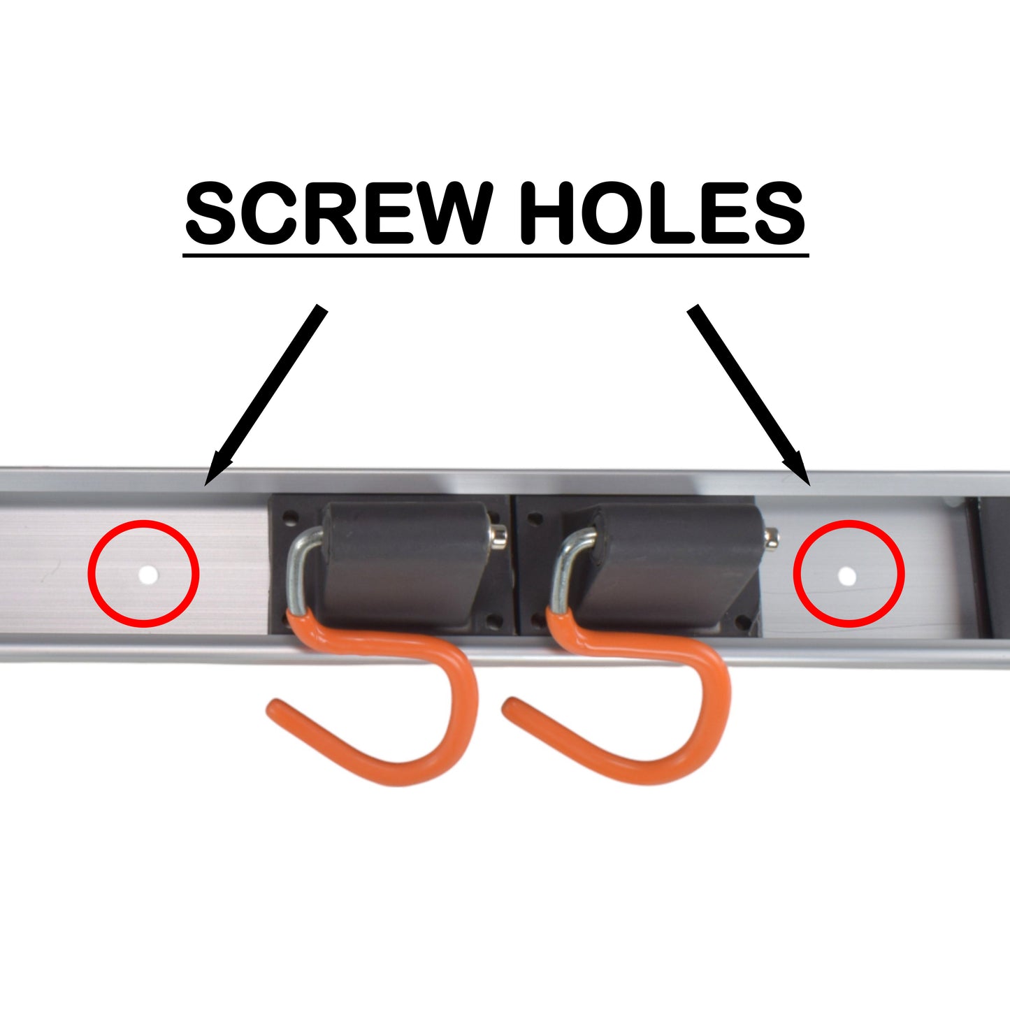 Wall Mount Tool Rack Rail with 5 x S Hanging Hooks