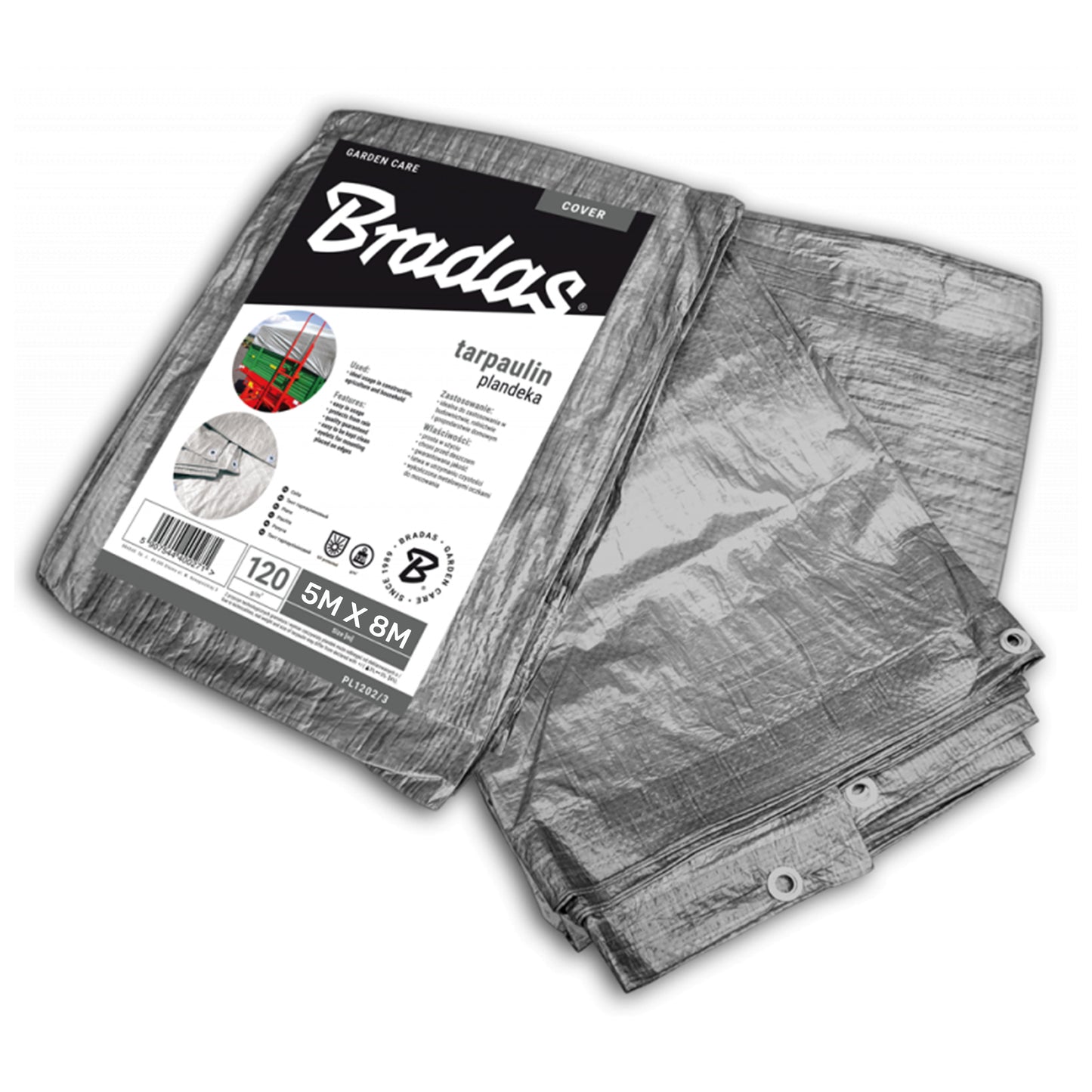 Silver M-Grade Tarpaulin 5m x 8m