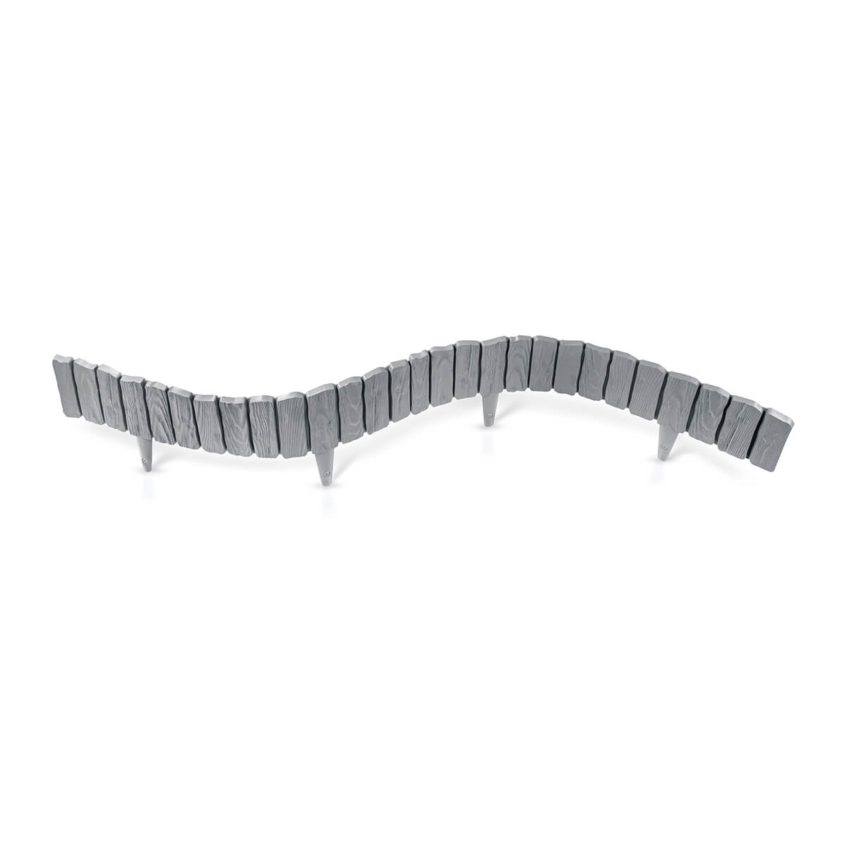Lawn Edging, Plastic Palisade Wood Effect, 2.32m, Brown