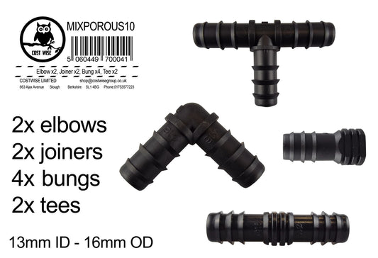Mix 1/2" Barb Connectors POROUS10