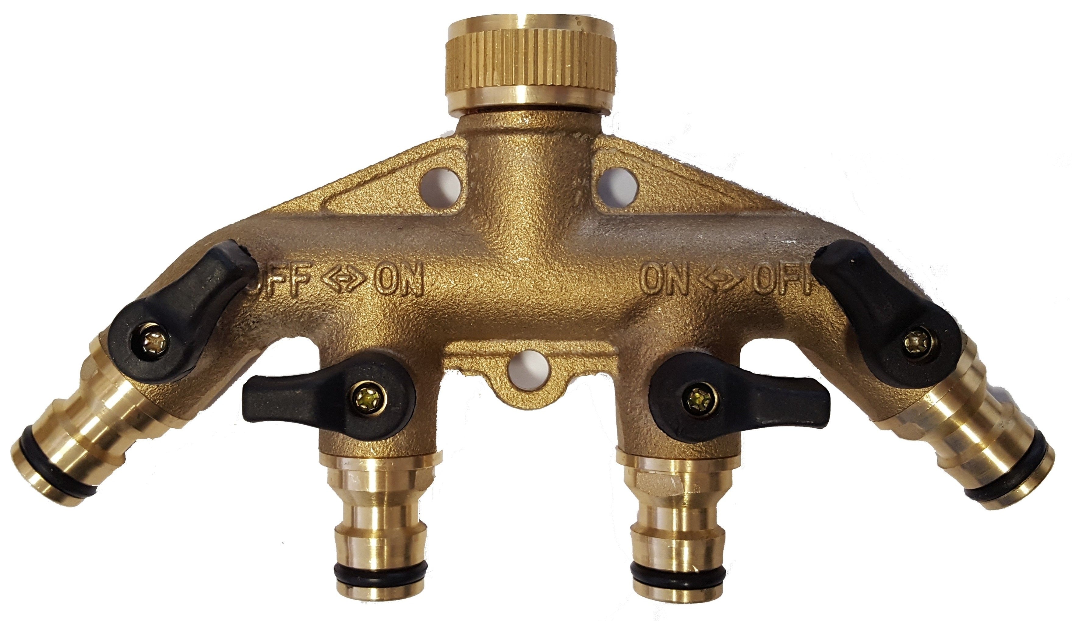 4 Way Manifold With Valves Snap On Outlets Brass Best4Trade 4-way-manifold-with-valves-snap-on-outlets-brass-best4trade