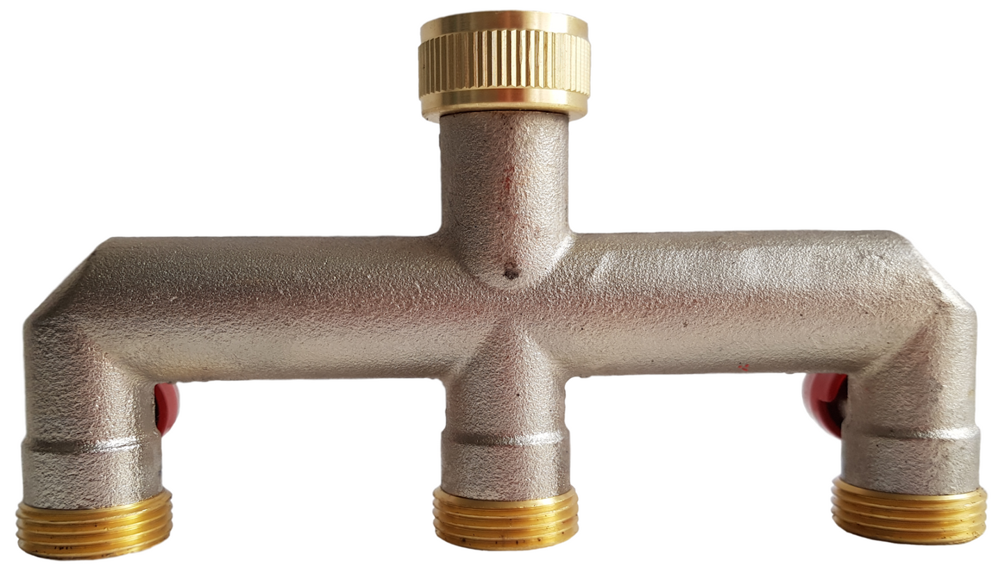 Three Way Tap Splitter Brass 3/4" BSP