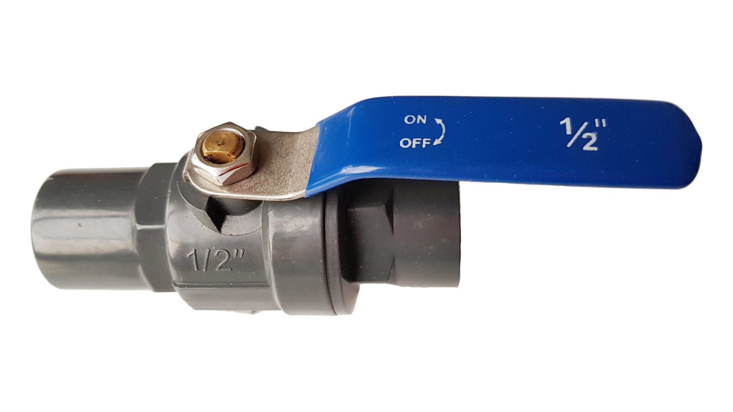 PP 1/2" BSPF Stopcock with Stainless Steel Ball Valve and Handle