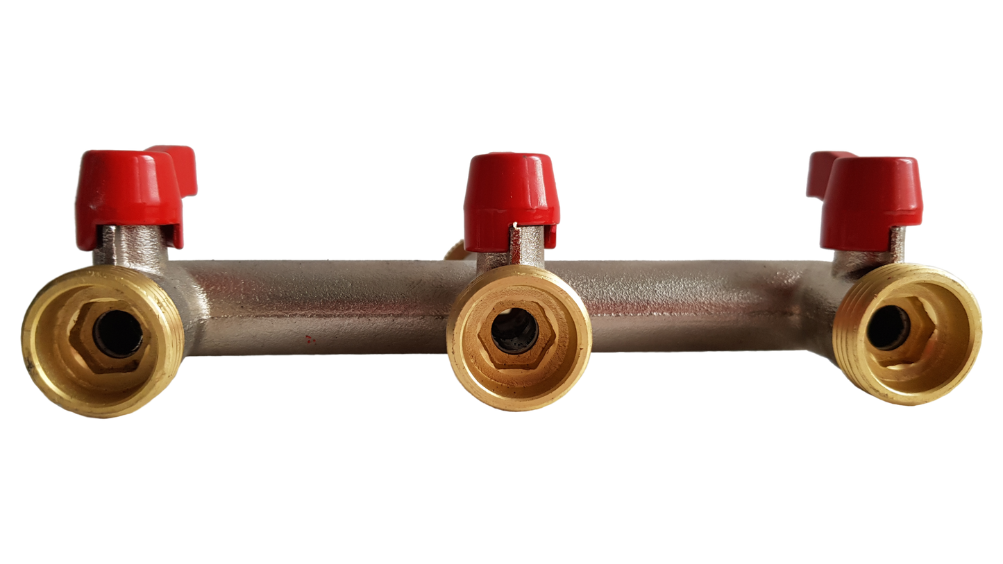 Three Way Tap Splitter Brass 3/4" BSP