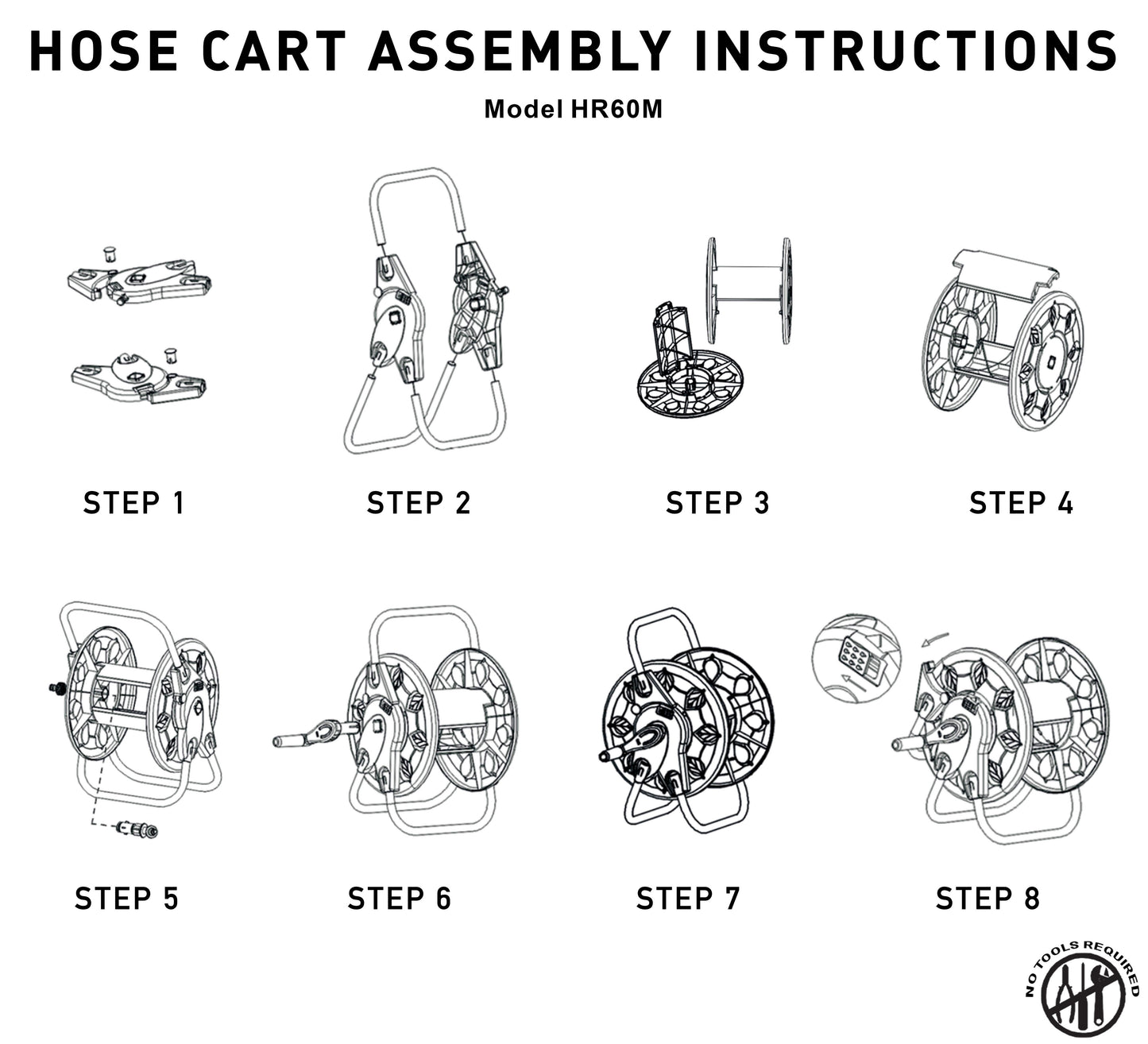 Hose Reel for 60m 1/2" Garden Hose CW