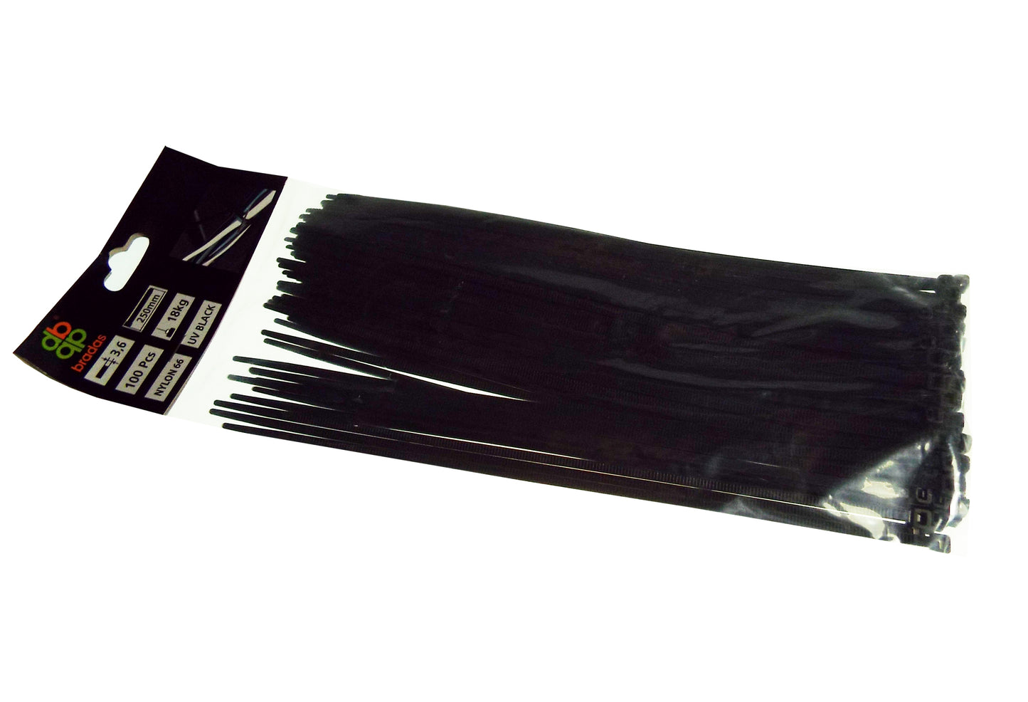 100 Cable Ties (8.8mm x 450mm) Black