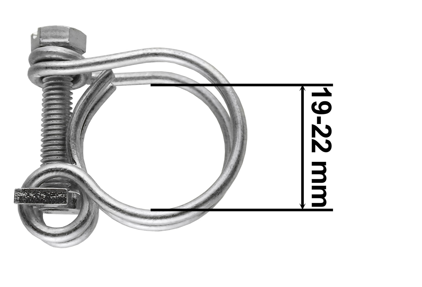 Double Wire Hose Clamp Galvanised 19mm-22mm